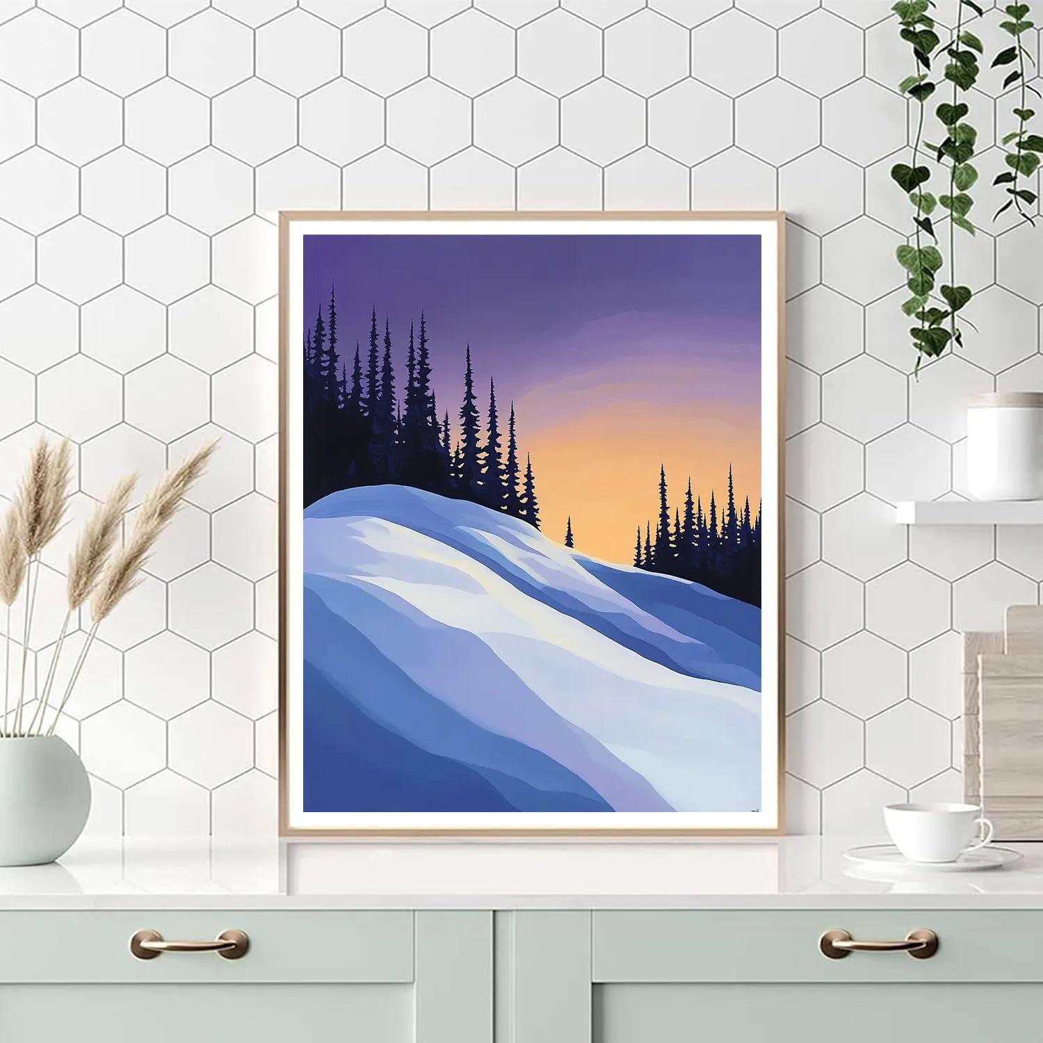 Lawren Harris Inspired Silent Snowy Ridge paint by color