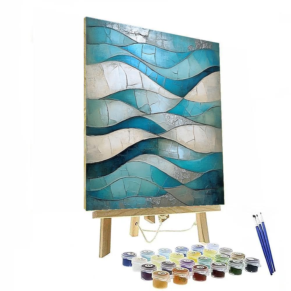 Jean-Paul Riopelle Inspired Icy River As Reflective Tessellations paint by number