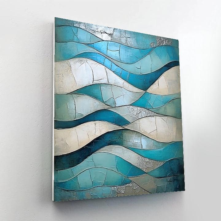 Jean-Paul Riopelle Inspired Icy River As Reflective Tessellations paint by number