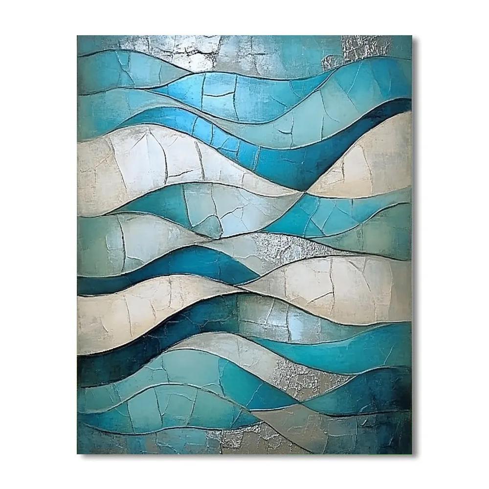 Jean-Paul Riopelle Inspired Icy River As Reflective Tessellations paint by number