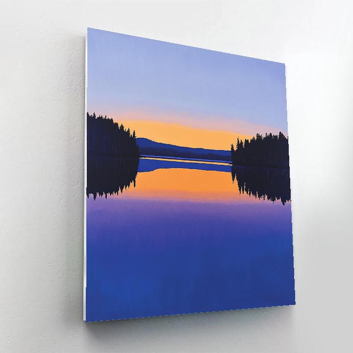 Lawren Harris Inspired Vast Northern Lake At Dusk paint by number