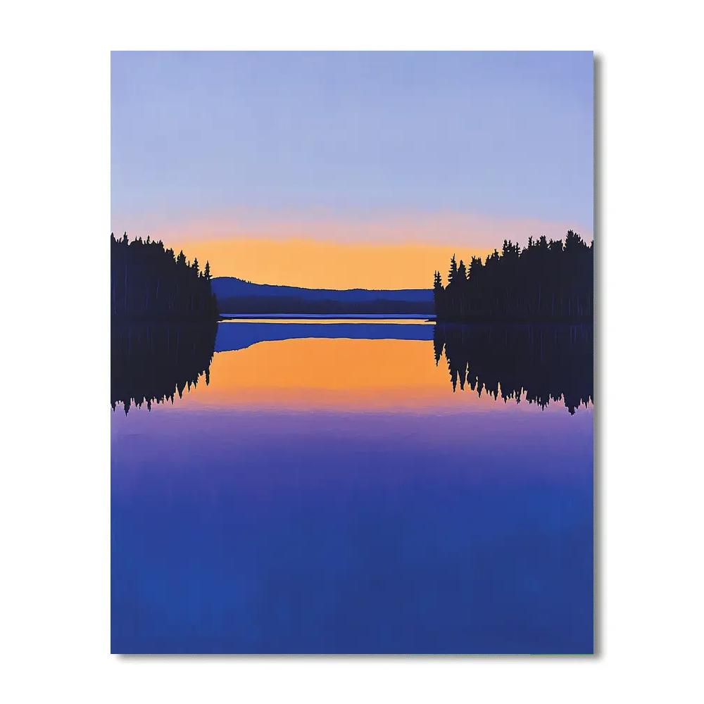 Lawren Harris Inspired Vast Northern Lake At Dusk paint by number