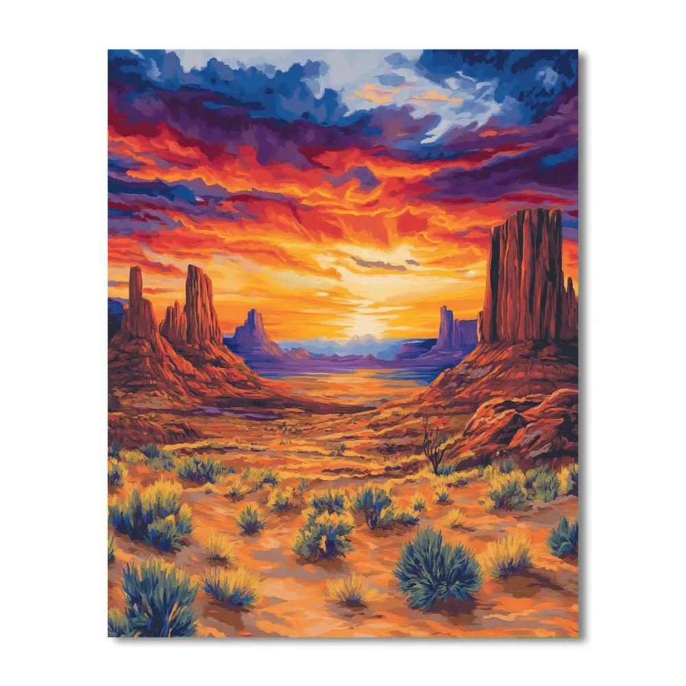 Georgia OKeeffe Inspired Desert Sunset Painting by numbers kit