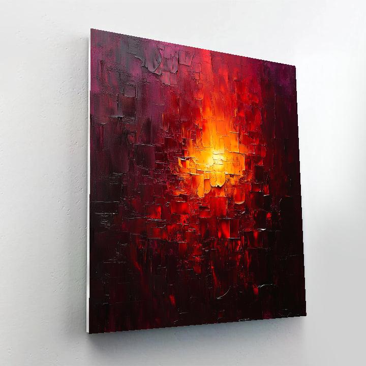 Jean-Paul Riopelle Inspired Volcanic Dusk In Impasto Blocks paint by numbers