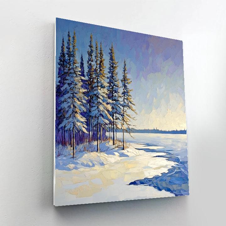 Lawren Harris Inspired Windswept Pines On Frozen Shore paint by number