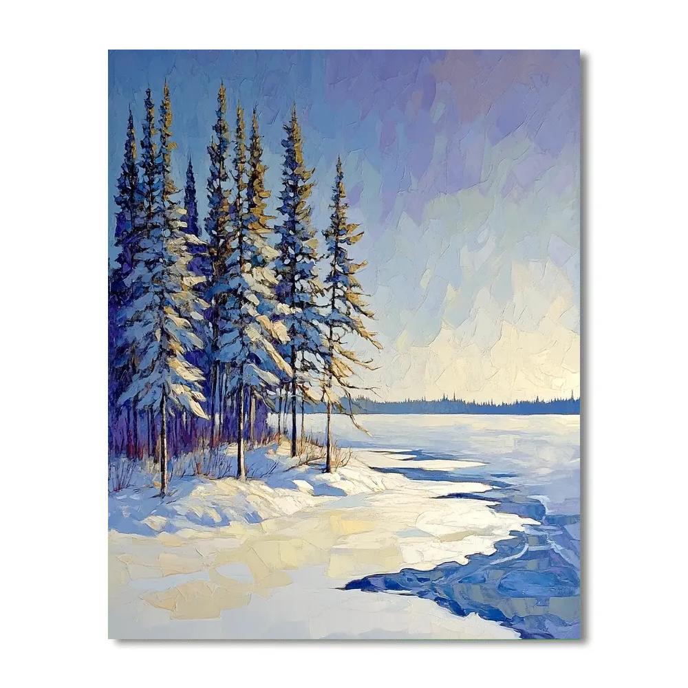 Lawren Harris Inspired Windswept Pines On Frozen Shore paint by number