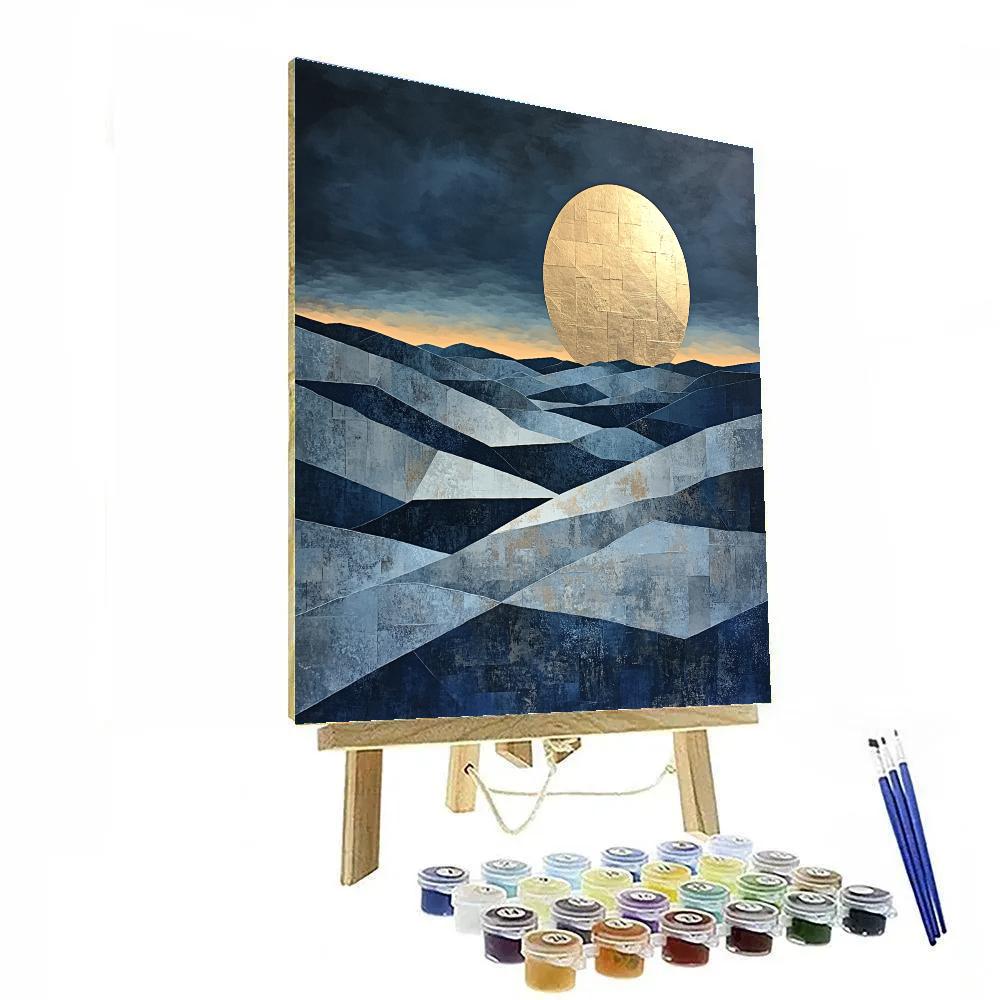 Pablo Picasso Inspired Cubist Lunar Landscape paint by numbers