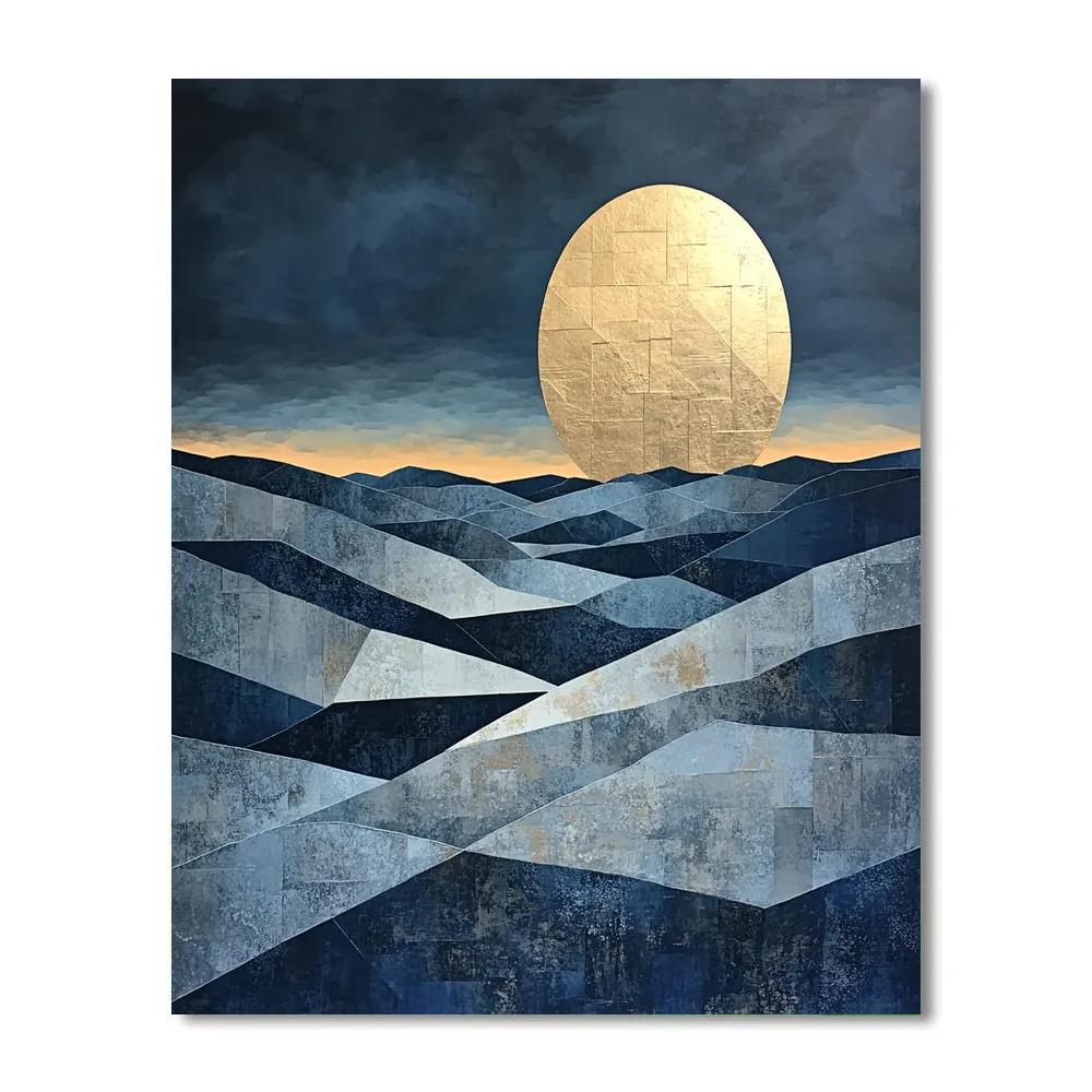 Pablo Picasso Inspired Cubist Lunar Landscape paint by numbers