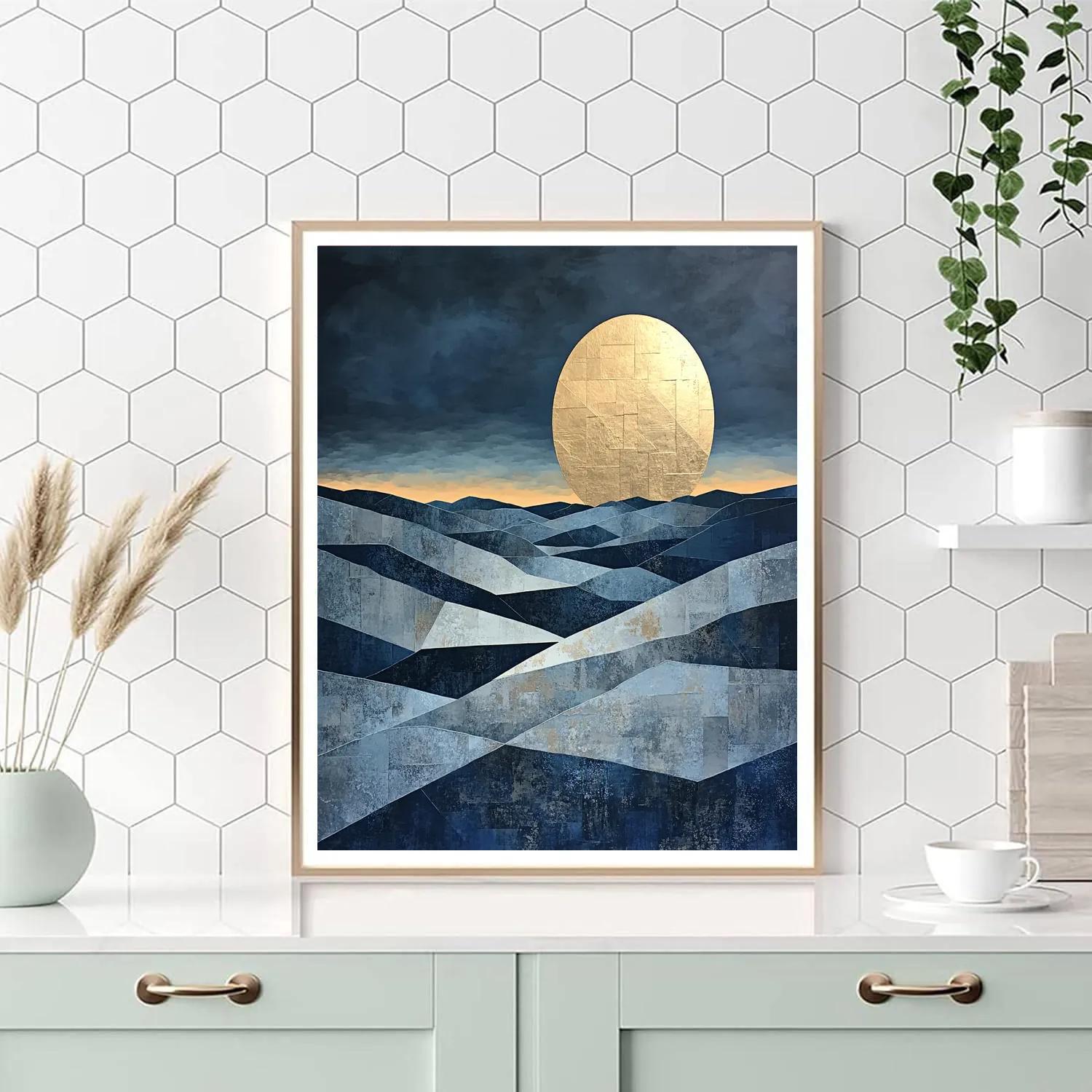 Pablo Picasso Inspired Cubist Lunar Landscape paint by numbers