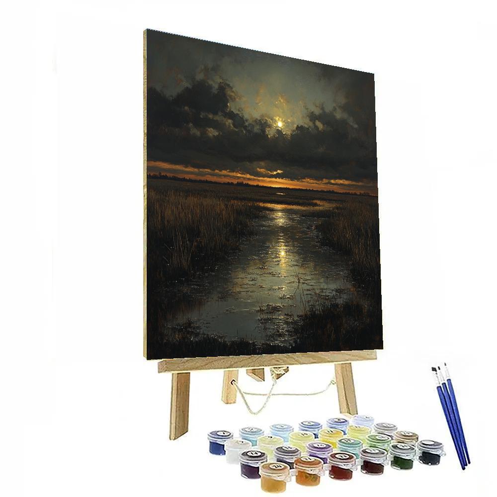 Rembrandt Inspired Nocturne Over Peat Fen paint by numbers