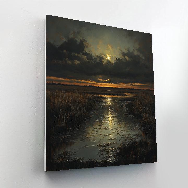Rembrandt Inspired Nocturne Over Peat Fen paint by numbers