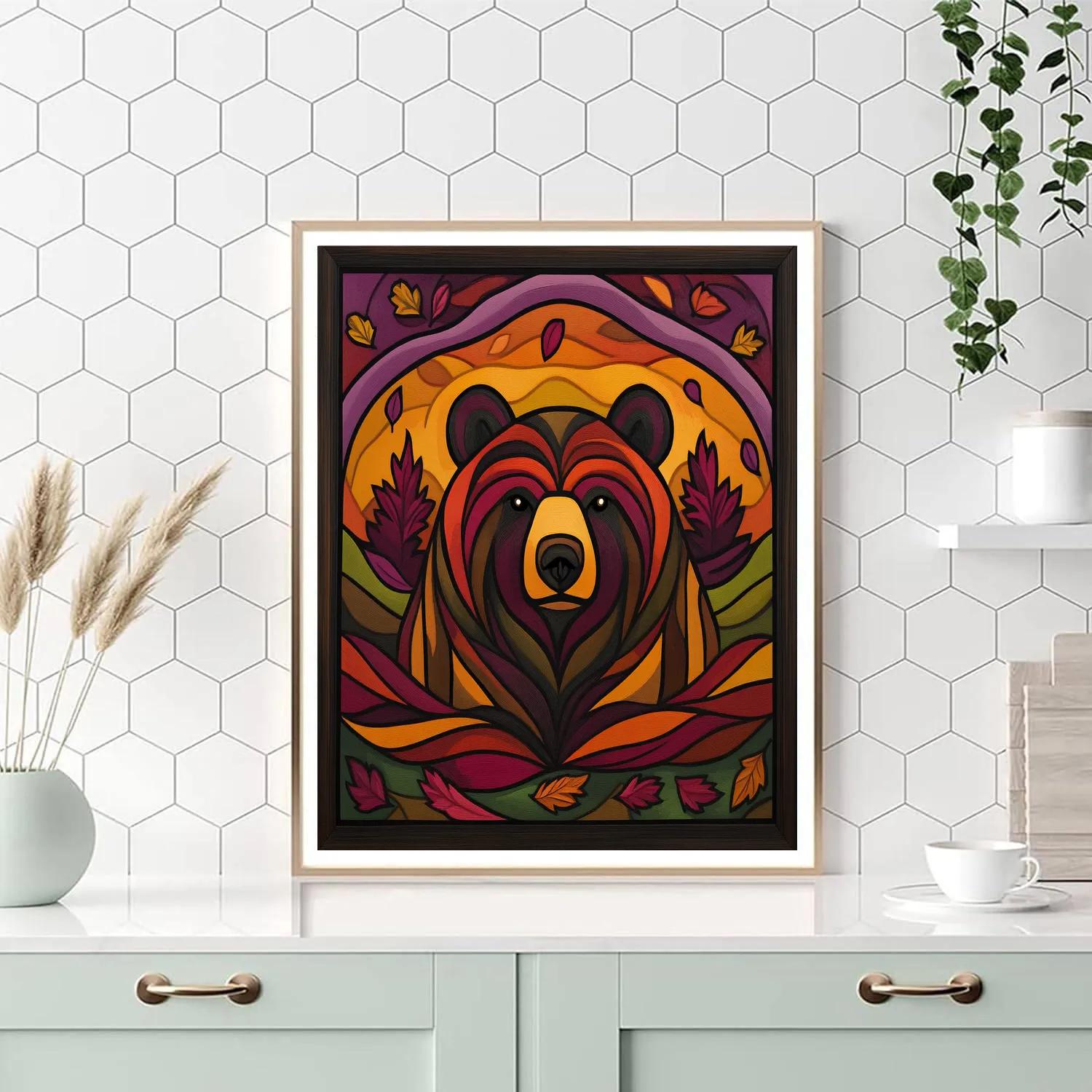 Norval Morrisseau Inspired Guardian Bear Of Autumn Winds Painting by numbers kit