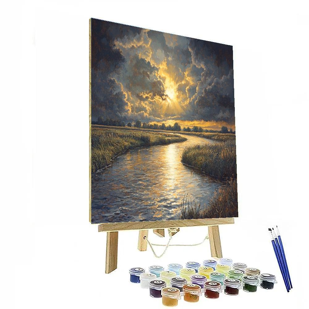 Rembrandt Inspired River Bend With Golden Shaft paint by color