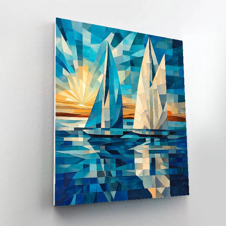 Pablo Picasso Inspired Cubist Harbor Of Shapes paint by number