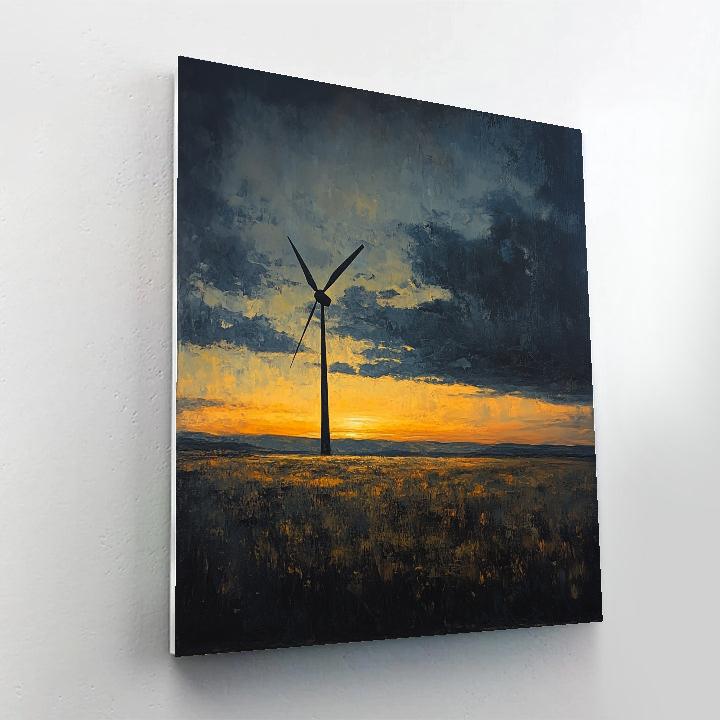 Rembrandt Inspired Windmill At Low Horizon Number painting
