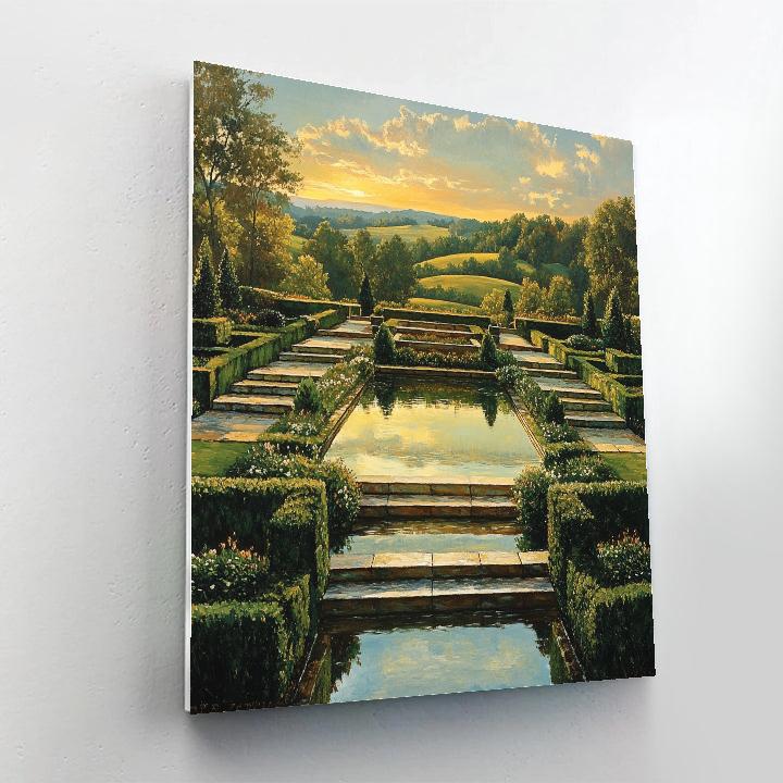 Raphael Inspired Terraced Gardens With Reflecting Pool Painting by numbers kit