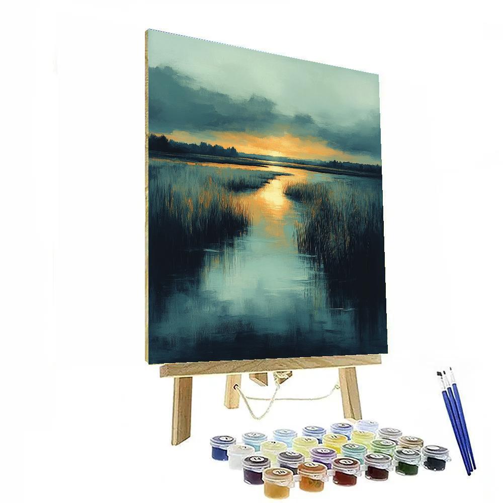 Rembrandt Inspired Twilight Marshlight Study Number painting