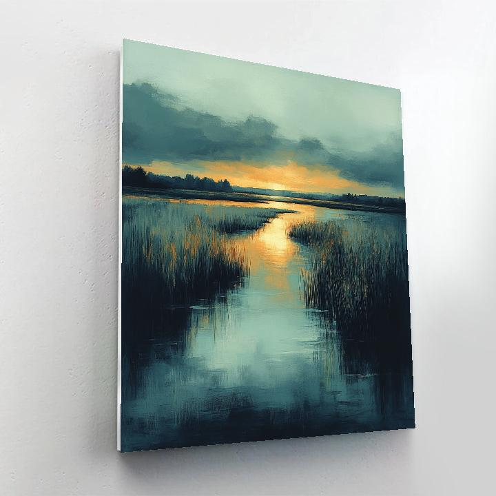 Rembrandt Inspired Twilight Marshlight Study Number painting
