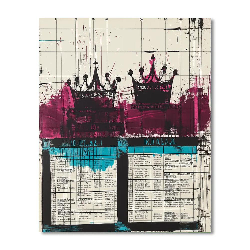Jean-Michel Basquiat Inspired Noise Of Markets Numbered painting kits