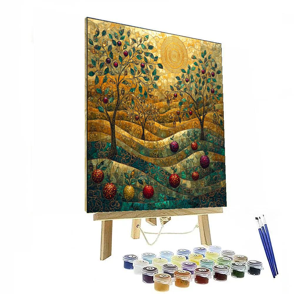 Gustav Klimt Inspired Golden Spiral Orchard DIY paint by numbers