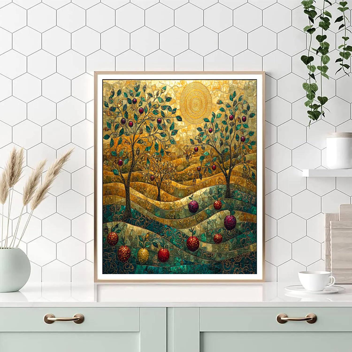 Gustav Klimt Inspired Golden Spiral Orchard DIY paint by numbers