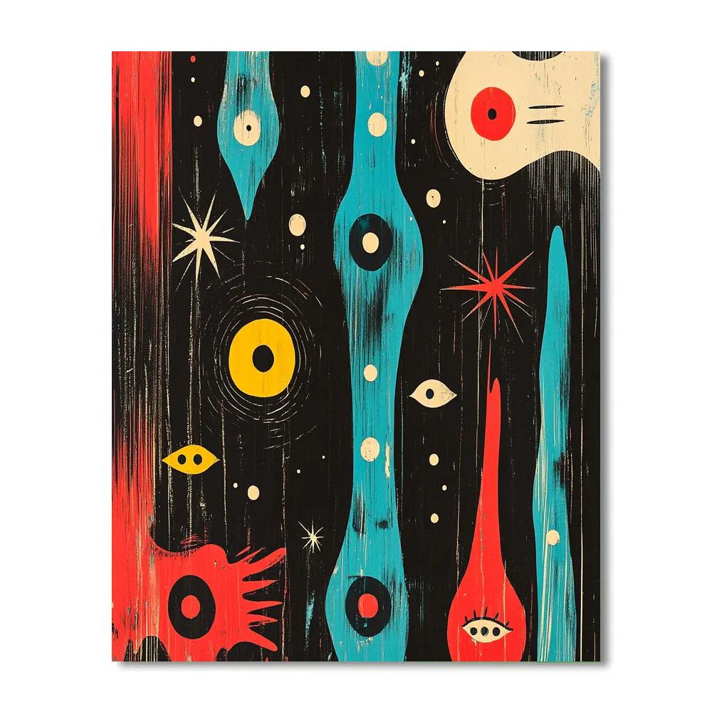 Joan Miró Inspired Nocturnal Orchestra Painting by numbers kit