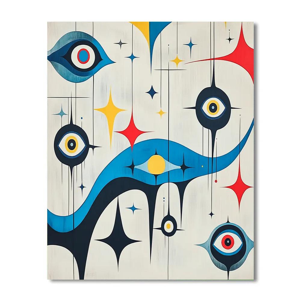 Joan Miró Inspired Floating Constellations DIY paint by numbers