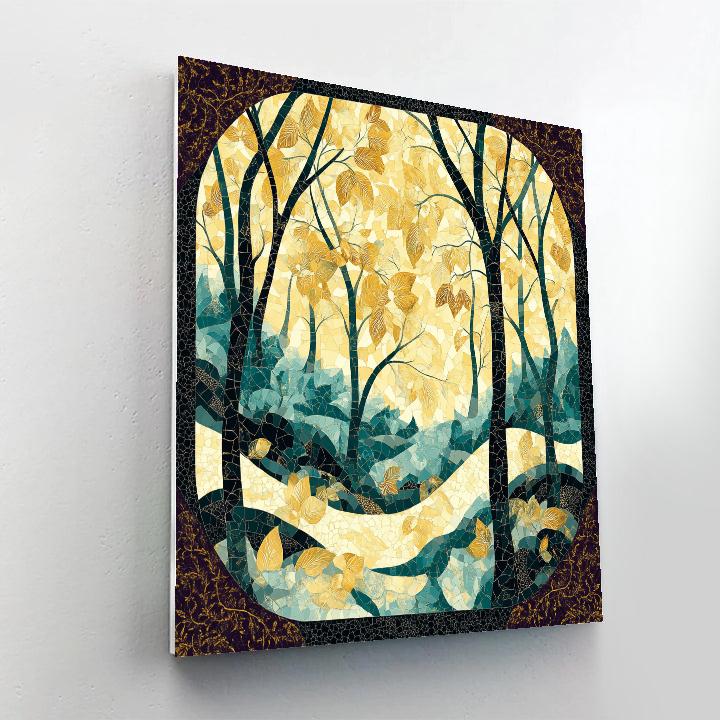 Gustav Klimt Inspired Ornamental Forest Canopy paint by number