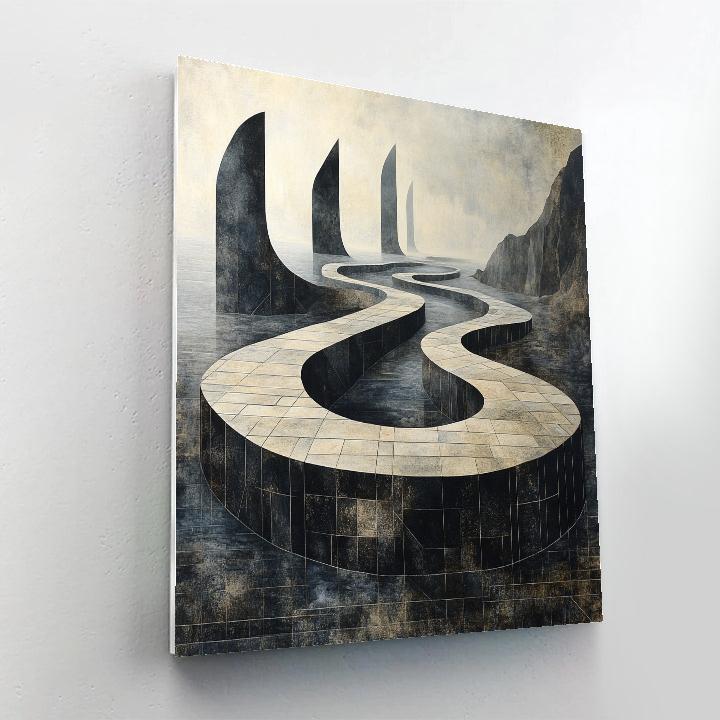 M.C. Escher Inspired Möbius Tides paint by number