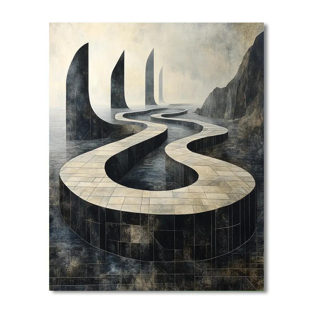 M.C. Escher Inspired Möbius Tides paint by number