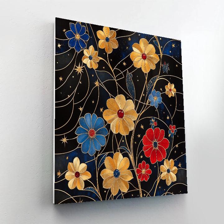 Gustav Klimt Inspired Celestial Floral Medley paint by numbers