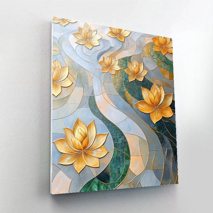Gustav Klimt Inspired Decorative Golden Water Garden DIY paint by numbers