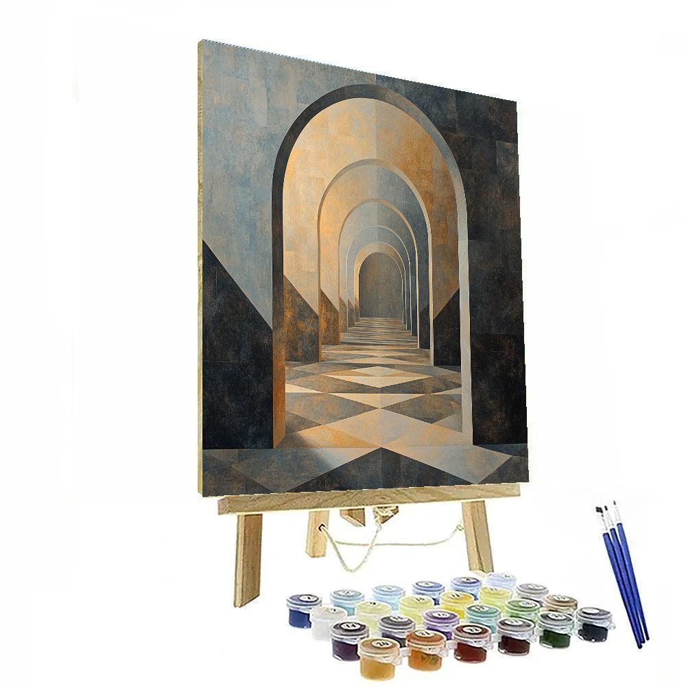 M.C. Escher Inspired Paradoxical Archways Of Dawn Paint by numbers kits