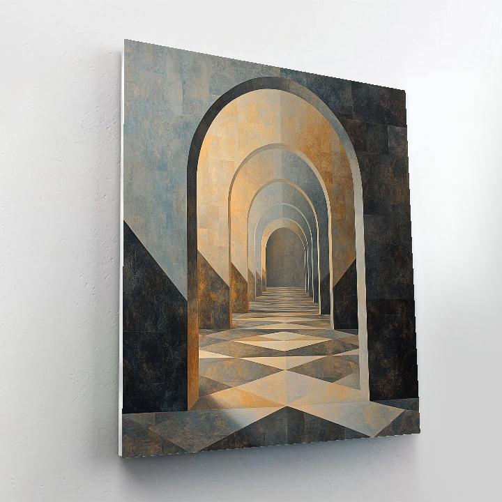 M.C. Escher Inspired Paradoxical Archways Of Dawn Paint by numbers kits