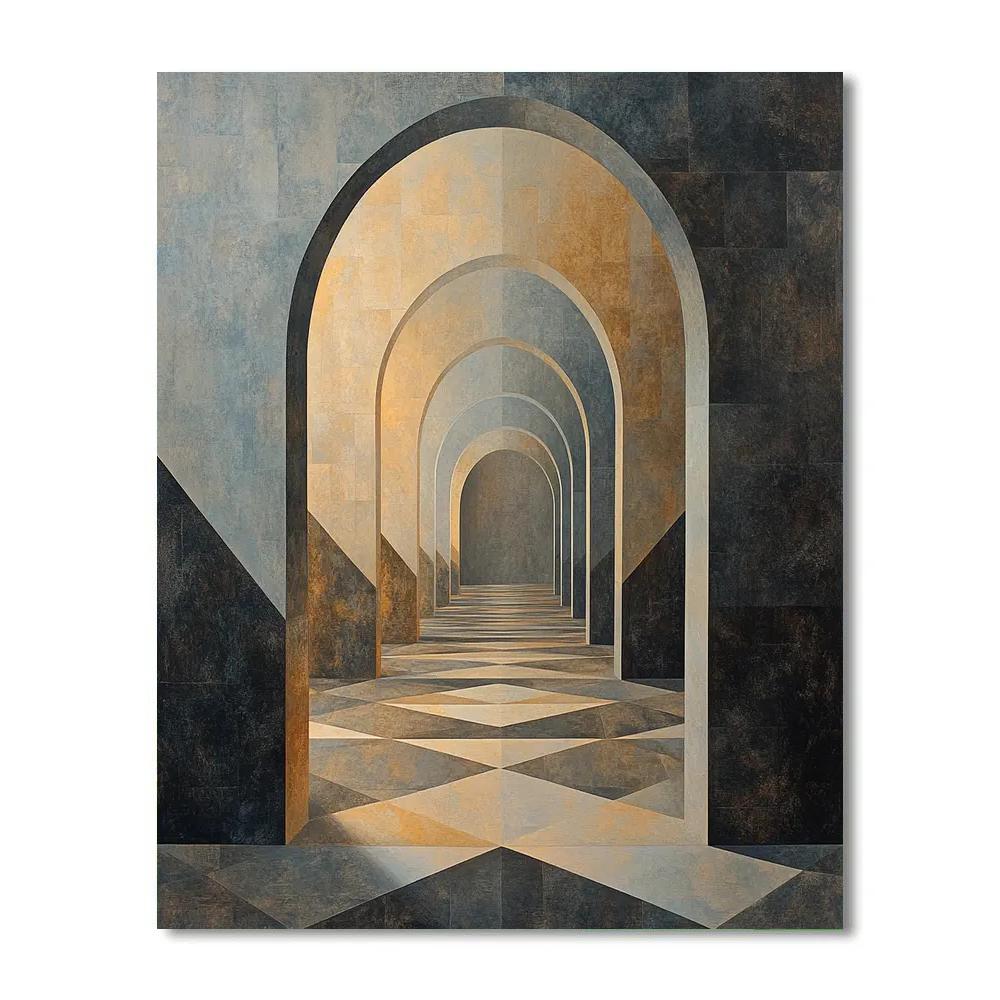 M.C. Escher Inspired Paradoxical Archways Of Dawn Paint by numbers kits