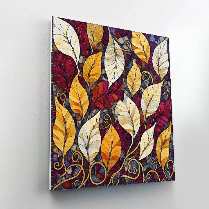 Gustav Klimt Inspired Abstract Autumn Leaf Tapestry painting number kit