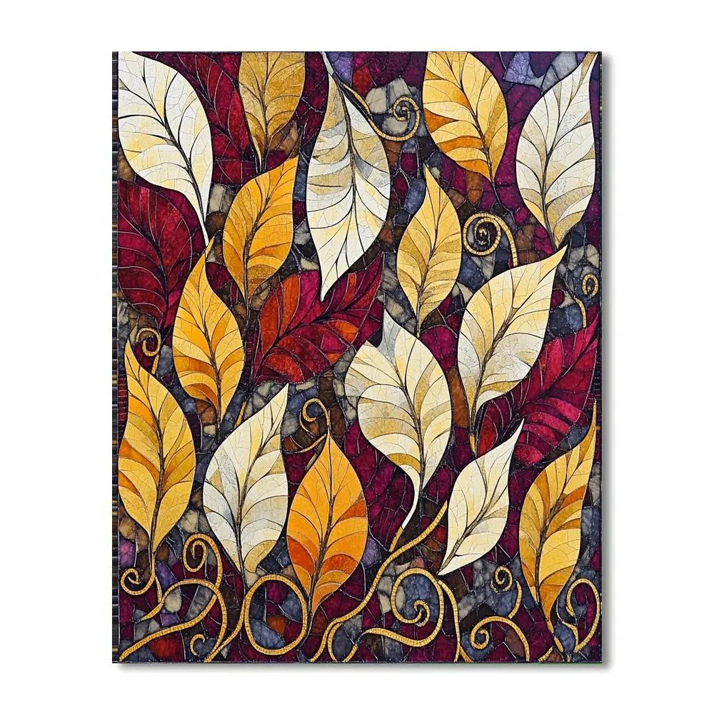 Gustav Klimt Inspired Abstract Autumn Leaf Tapestry painting number kit