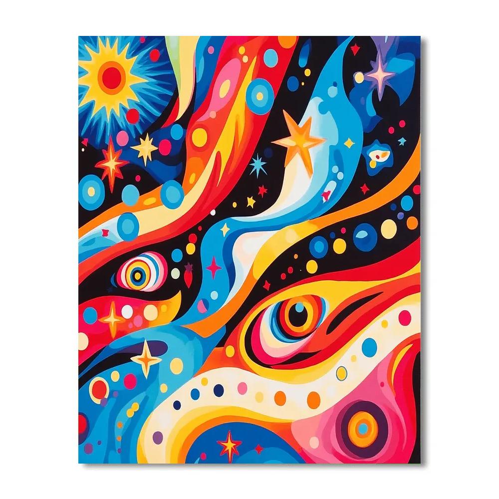 Joan Miró Inspired Dreamscape Of Colors paint by color