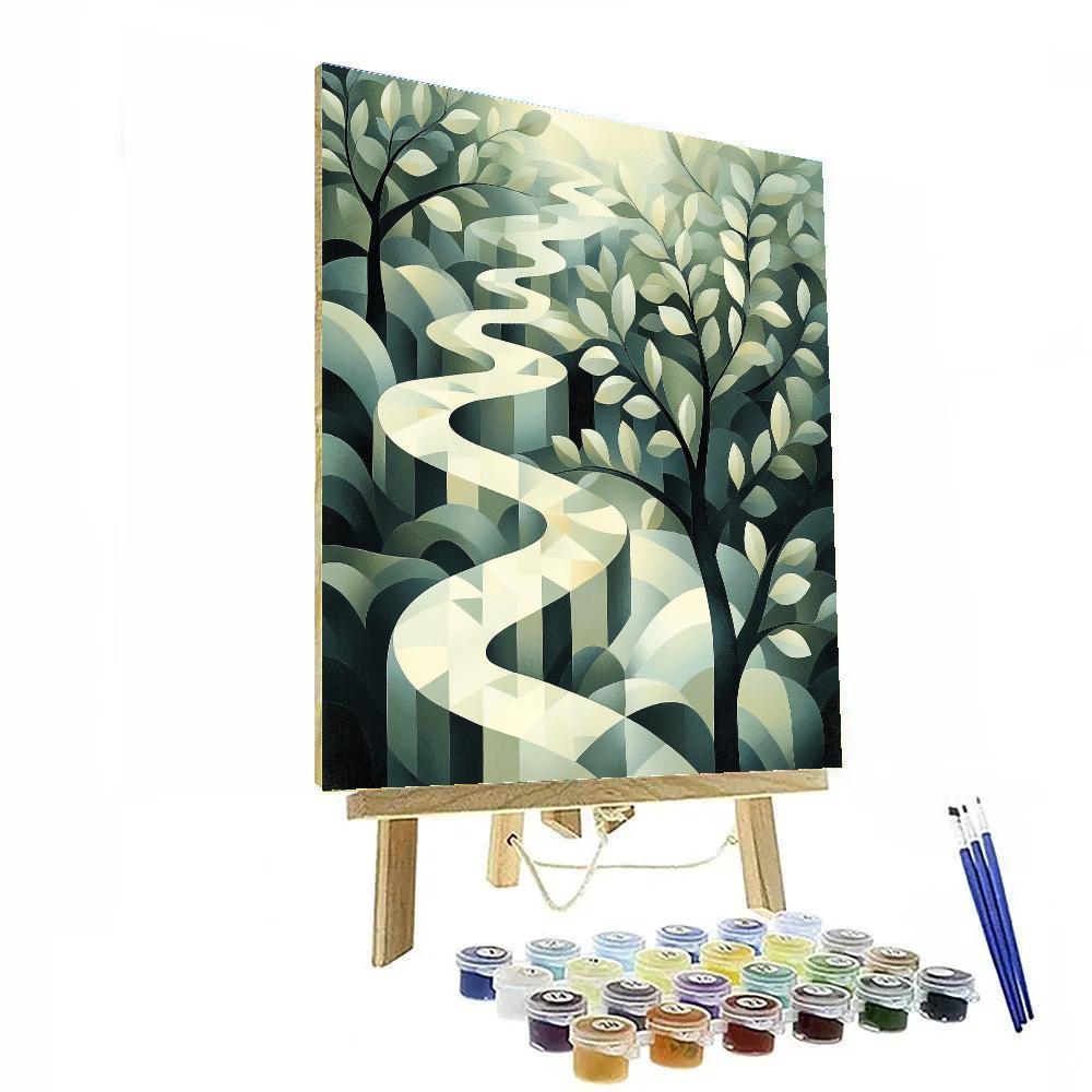 M.C. Escher Inspired Fractal Garden Of Shadows Paint by numbers kits