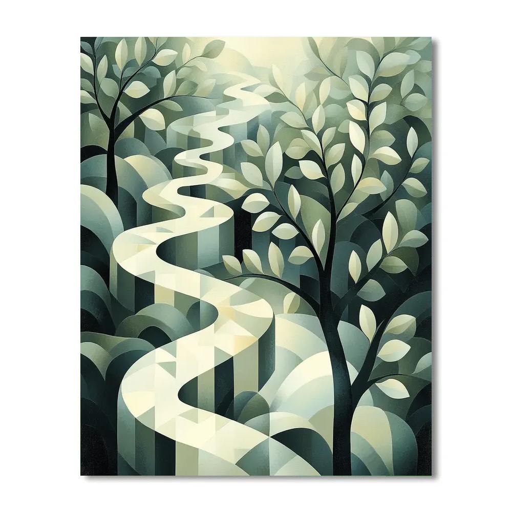 M.C. Escher Inspired Fractal Garden Of Shadows Paint by numbers kits