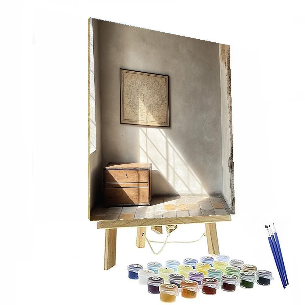 Johannes Vermeer Inspired Map Corner And Window Light paint by numbers
