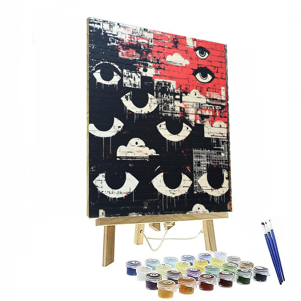 Banksy Inspired Surveillance Privacy paint by number