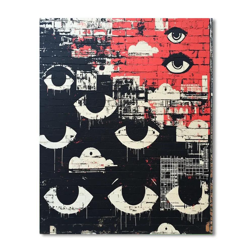 Banksy Inspired Surveillance Privacy paint by number