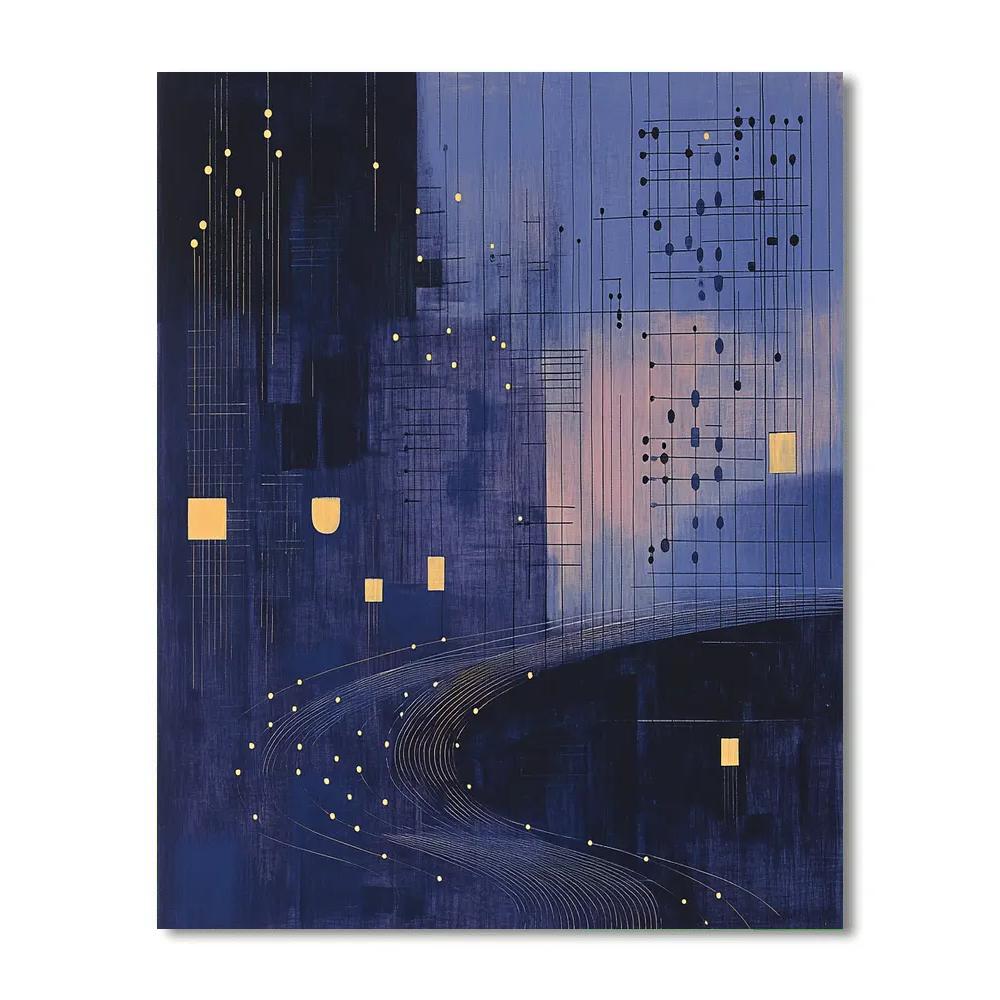 Paul Klee Inspired Nocturne Of Rhythms paint by number