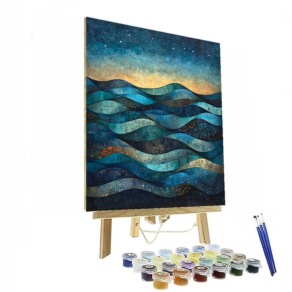 Max Ernst Inspired Ocean Of Silent Symbols paint by color