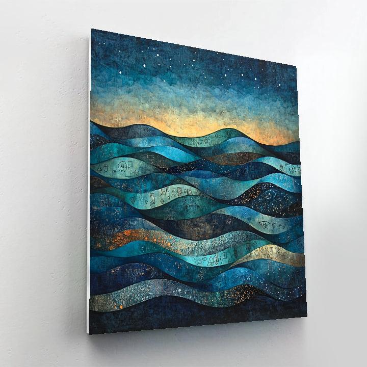 Max Ernst Inspired Ocean Of Silent Symbols paint by color