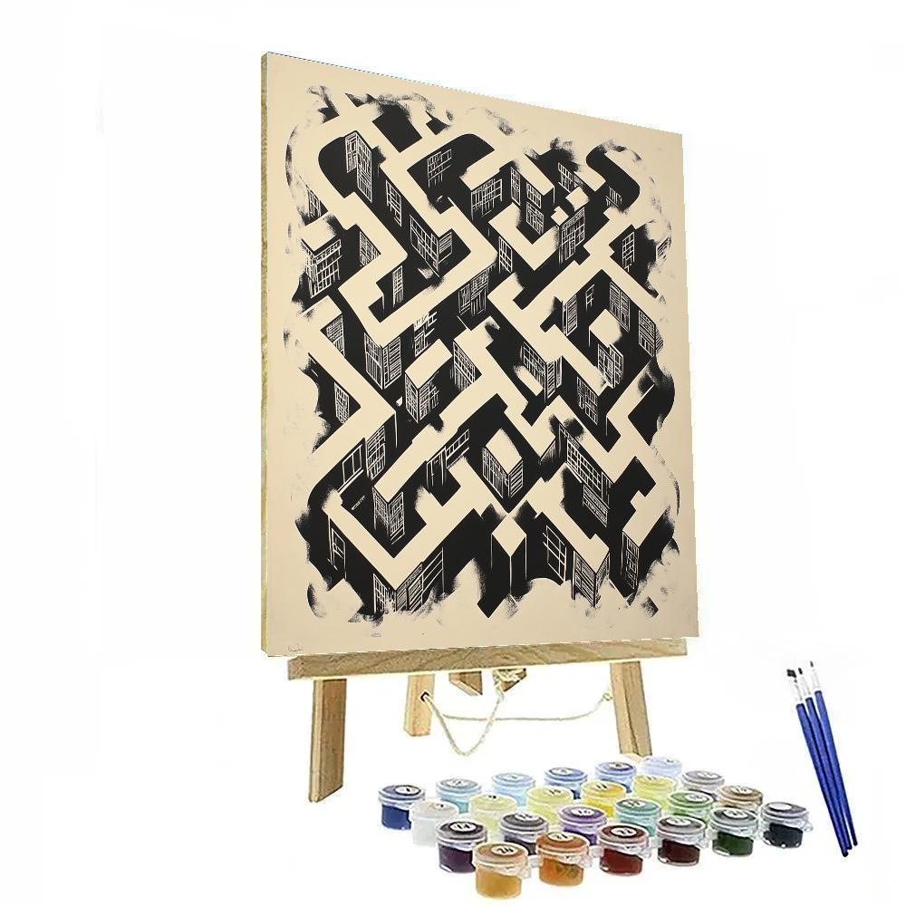 Banksy Inspired Anti Consumerism Maze Numbered painting kits