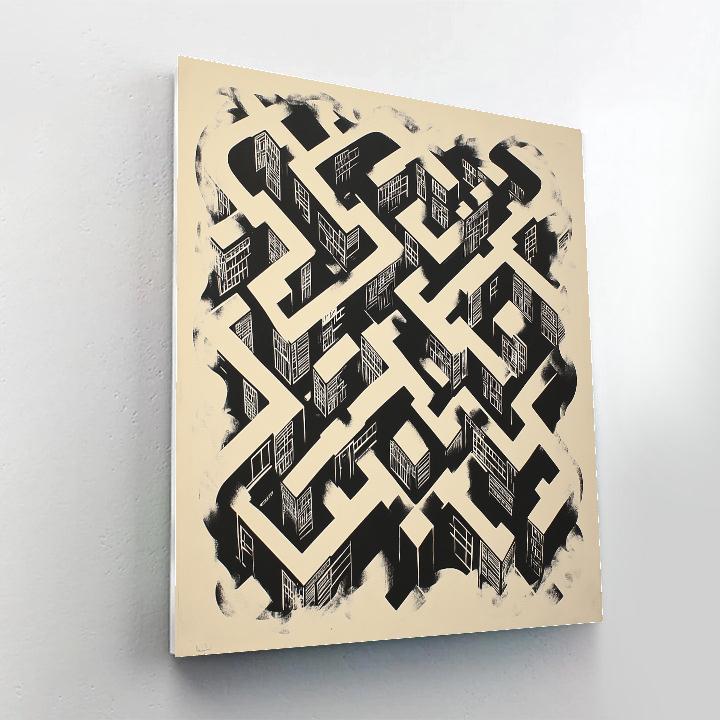 Banksy Inspired Anti Consumerism Maze Numbered painting kits