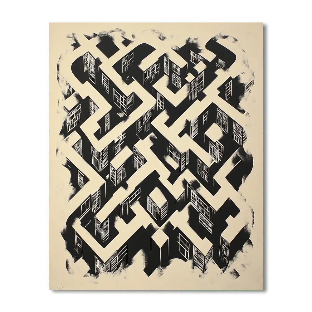 Banksy Inspired Anti Consumerism Maze Numbered painting kits