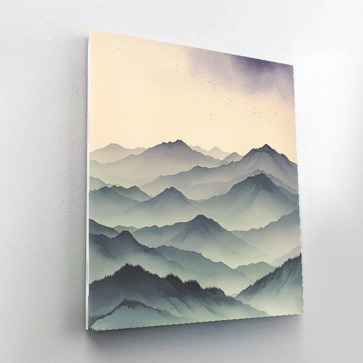 Zhao Mengfu Inspired Misty Nebula Mountains Paint by numbers kits